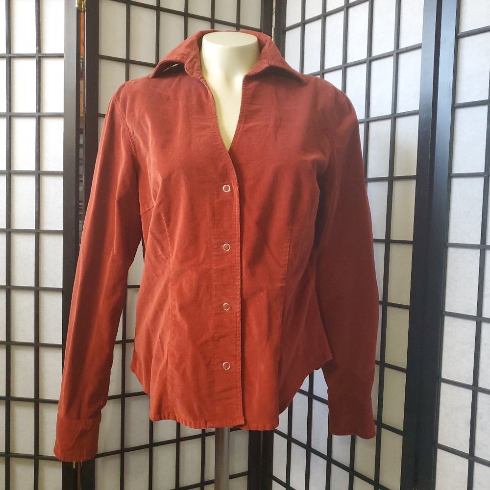 Harve Bernard Rust Corduroy Shirt Size Large
